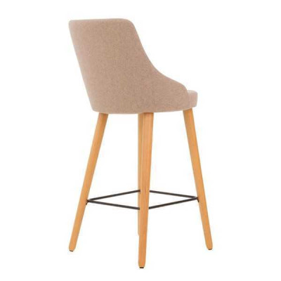 Modern Barhocker Stuhl Designer Holz Esszimmerstuhl Hocker Bar Beige Neu