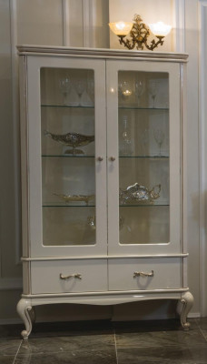 Esszimmer Set 9tlg. Garnitur Tisch 4x Stuhl Kommode Spiegel Vitrine Hocker