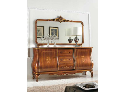 Sideboard mit Spiegel Anrichte Sideboards Holz Schrank Möbel Kommoden Braun Neu