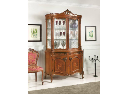 Vitrine Esszimmer Anrichte Echtholz Schränke Italienische Möbel Glas Schrank Neu