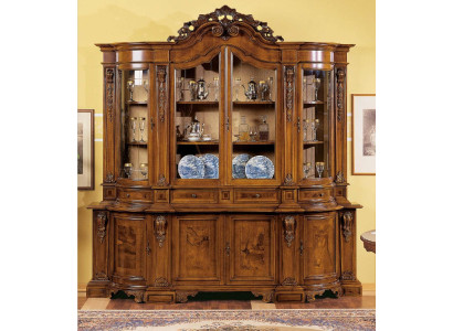 Vitrinen Massive Holz Glas Schrank Echtholz Vitrine Wohnzimmer Möbel Anrichte