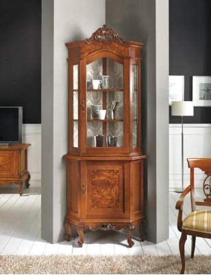 Schränke Holz Vitrinen Glas Schrank Echtholz Vitrine Wohnzimmer Möbel Anrichte