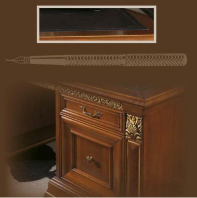 Schreibtisch Büro Tisch Klassischer Designer Office Tische Barock Rokoko Massivholz