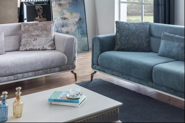 Designer Sofagarnitur 4tlg. Couch Sofa Set 3 Sitzer Sessel Couchtisch