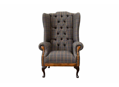 Chesterfield Sessel Couch Polster 1 Sitzer Textil Ohrensessel Polster