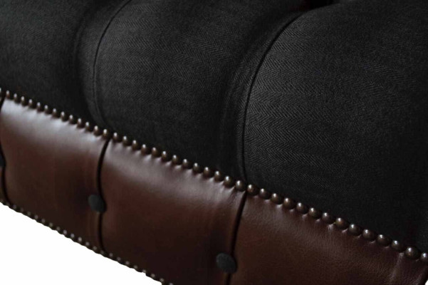 Sofa 2 Sitzer Couch Polster Sofa Stoff Chesterfield Couchen Grau Neu