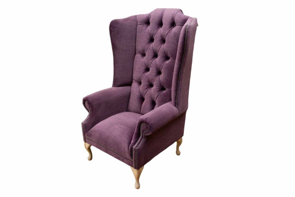 Ohrensessel Designer Textil 1 Sitzer Couchen Polster Chesterfield Sitz