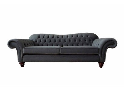 Chesterfield 3 Sitzer Textil Design Sofa Couch Polster Couchen Luxus