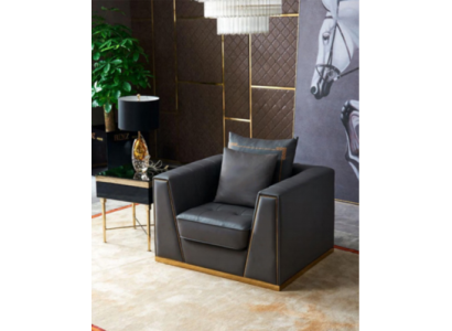 Designer Wohnzimmer Einrichtung Sessel Einsitzer Polster Sofa Couch Fernseh neu