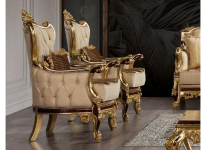 Sessel Design Polster Sofa Barock Chesterfield Textil Wohnzimmer Neu Ohrensessel