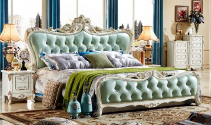 Grünes Chesterfield Bett Schlafzimmer Betten mit 2 Nachttischen 3tlg