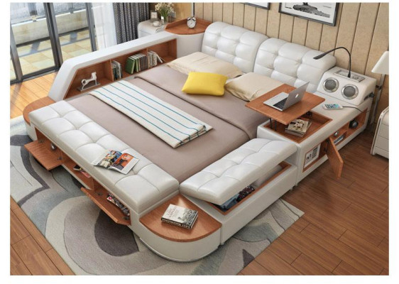 Polster Betten Moderne Hotel Multifunktion Neu Doppel Luxus Design Leder