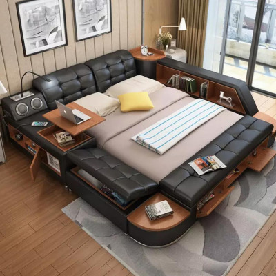 Polster Betten Moderne Hotel Multifunktion Neu Doppel Luxus Design Leder