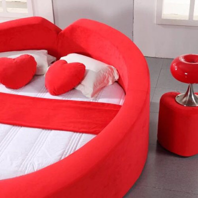 Designer Bett in Herzform Flitterwochen Bett Luxus Bettgestell Bett Bordell
