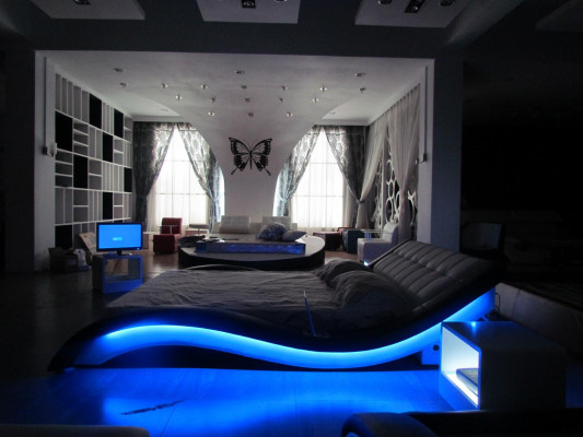 Luxus Bett Design Betten Digital USB Schlafzimmer Möbel Leder Doppel