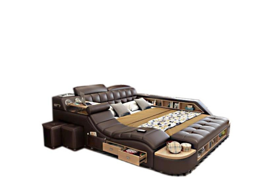 Multifunktion Betten Luxus Leder Bett Polster Moderne Hotel Massage Funktion Neu