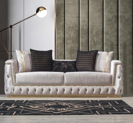 Dreisitzer Luxus Sofa 3 Sitzer Sofas Sitz Design Couch Möbel Neu Beige