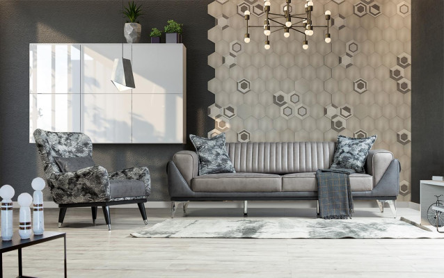 Wohnzimmer Sessel Polster Sitzer Modern Design Schlangen Stil Bezug