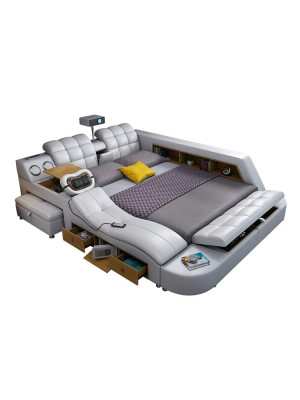Bett Multifunktion Betten tv beamer usb led Massage Funktion Hotel Luxus