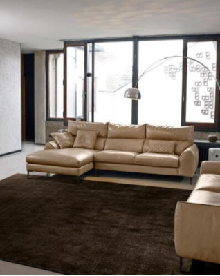 Ecksofa L-Form Wohnzimmer Sofa Couch Polster Ecke Garnitur Beige Leder Sofas Neu