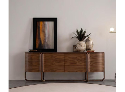 Braune Luxus Holz Kommode Modernes Sideboard Wohnzimmer Möbel Konsole