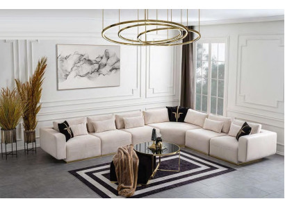 L-Form Wohnlandschaft Luxus Sofa Wohnzimmer Couch Moderne Einrichtung