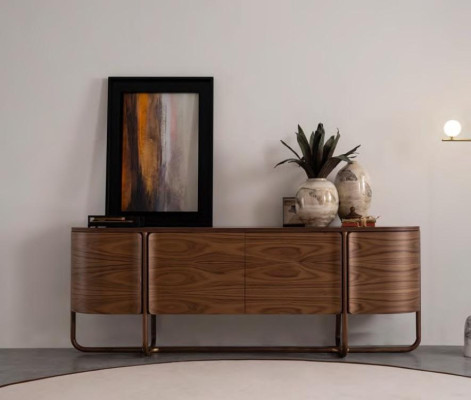 Großes Esszimmer Set Luxus Esstisch 4x Stühle Sideboard Kommode Spiegel