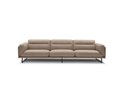 Sofa 4 Sitzer Ledersofas Luxus Design Couch Beige Luxus Polster Viersitzer xxl