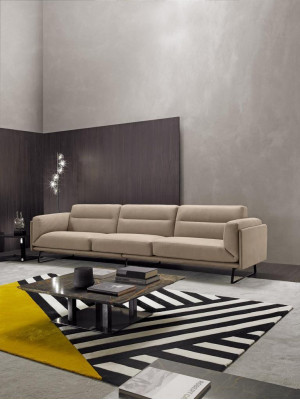 Sofa 4 Sitzer Ledersofas Luxus Design Couch Beige Luxus Polster Viersitzer xxl