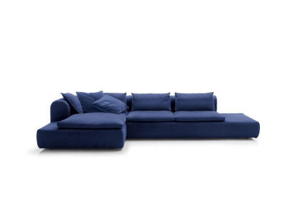 Ecksofa L-Form Möbel Blau Sofas Textil Couch Polsterung Couchen Sofa