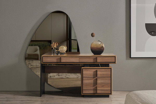 Schlafzimmer Set Bett 2x Nachttische Schminktischh mit Spiegel Luxus