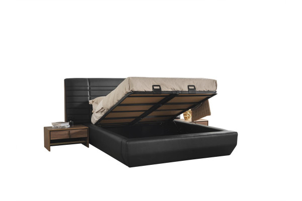 Schlafzimmer Set Bett 2x Nachttische schwarz Luxus neu 3tlg Design Holz