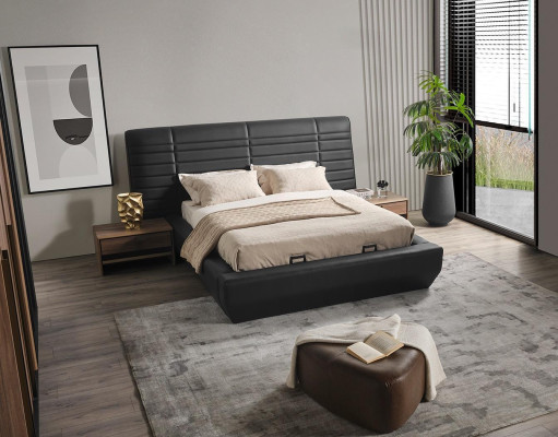 Schlafzimmer Set Bett 2x Nachttische schwarz Luxus neu 3tlg Design Holz