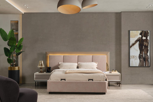 Schlafzimmer Set Bett 2xNachttische Schminktisch Luxus neu 5tlgDesign