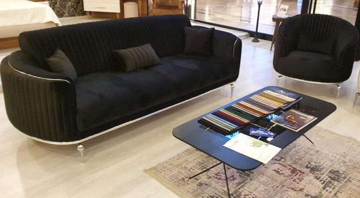 Sofa Set 331 Sitzer Luxus Modern Set Wohnzimmer Möbel Textil Sofagarnitur