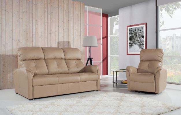 Echtleder Sofagarnitur 3+1 Sitz Modernes Sofa Couch Design Deko Polster