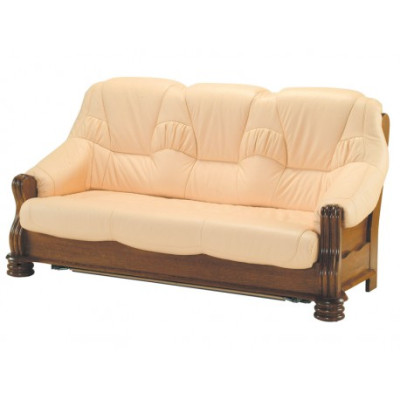 Klassik Sofagarnitur Holz Leder 3+2+1 Komplettes Set Sitz Polster Couchgarnitur