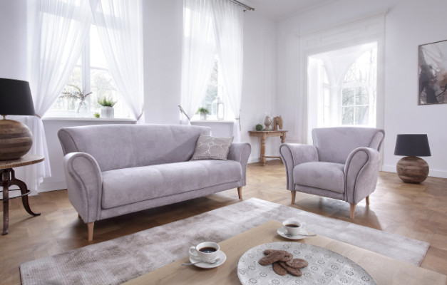 Sofagarnitur 3+1+1 Sitzer Sofas Couch Polster Garnitur Moderne Couchen Stoff Neu