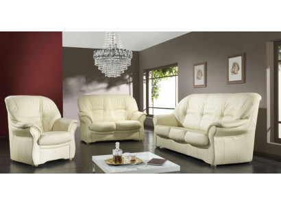 Sofagarnitur Echtleder Sofa 3+2 Sitz Modernes Design Polster Garnitur Set