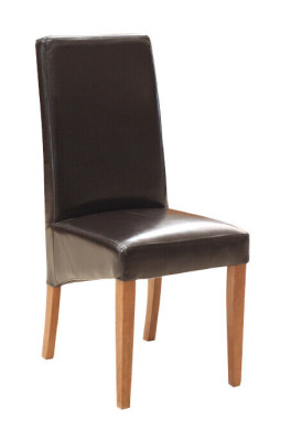 Set 2x Sessel Stuhl Designer Holz Polster Stühle Gastro Esszimmer 100% Leder
