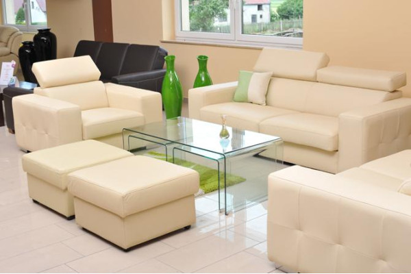 Sofagarnitur 3+1 Sitzer Set Design Sofas Polster Couchen Leder Deko Relax
