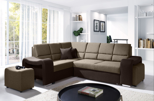 Sofa Schlafsofa Designer Sofa mit Bettfunktion + Bettkasten Ecksofa Couch NEU!