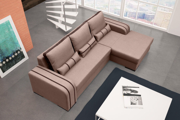 Sofa Schlafsofa mit Bettfunktion, Bettkasten - Ecksofa Couch, NEU im Design