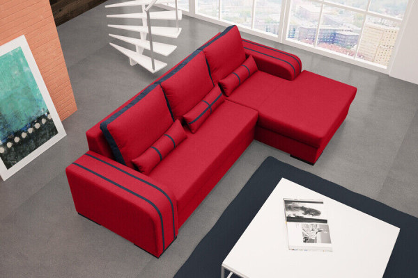 Sofa Schlafsofa mit Bettfunktion, Bettkasten - Ecksofa Couch, NEU im Design