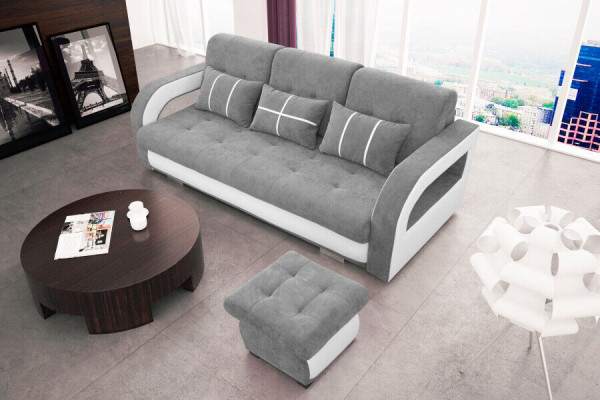 Schlafsofa Klappcouch 3-Sitzer Schlaffunktion + Bettkasten Couch Sofa Klappsofa