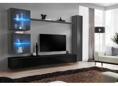 Wohnzimmer Set 6tlg Luxus Wohnwand Möbel Designer 3x Wandschrank TV Ständer