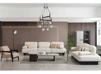 Designer Weiße Couchen Luxuriöse Wohnzimmer Sofagarnitur Edler Sessel