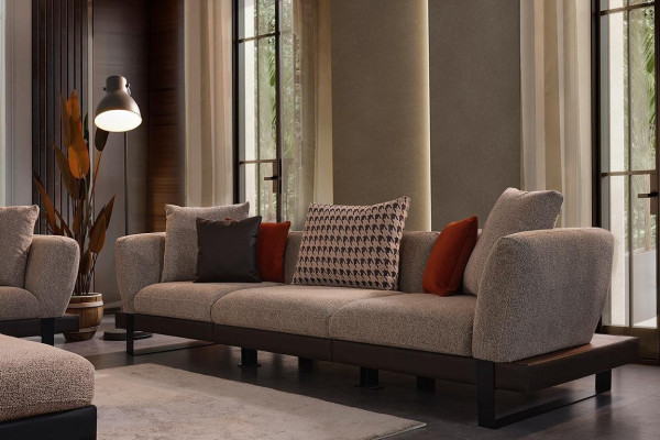 Graues Polstersofa Wohnzimmer Sitzcouch Luxuriöse Wohnzimmer Sofas Neu