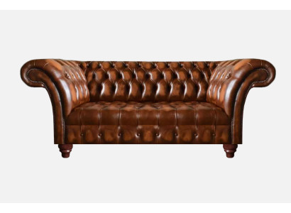 Edle Chesterfield Couchen Braune Wohnzimmer Leder Sitzcouch Textilsofa
