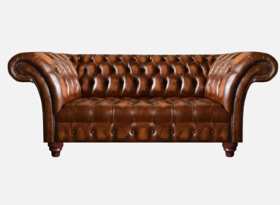 Edle Chesterfield Couchen Braune Wohnzimmer Leder Sitzcouch Textilsofa